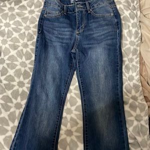 Midrise blue boot cut denim jeans